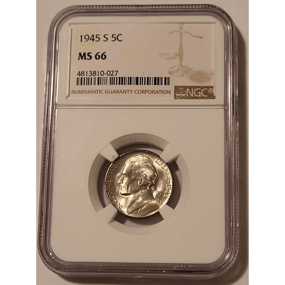 1945 S Jefferson Silver Nickel MS66 NGC